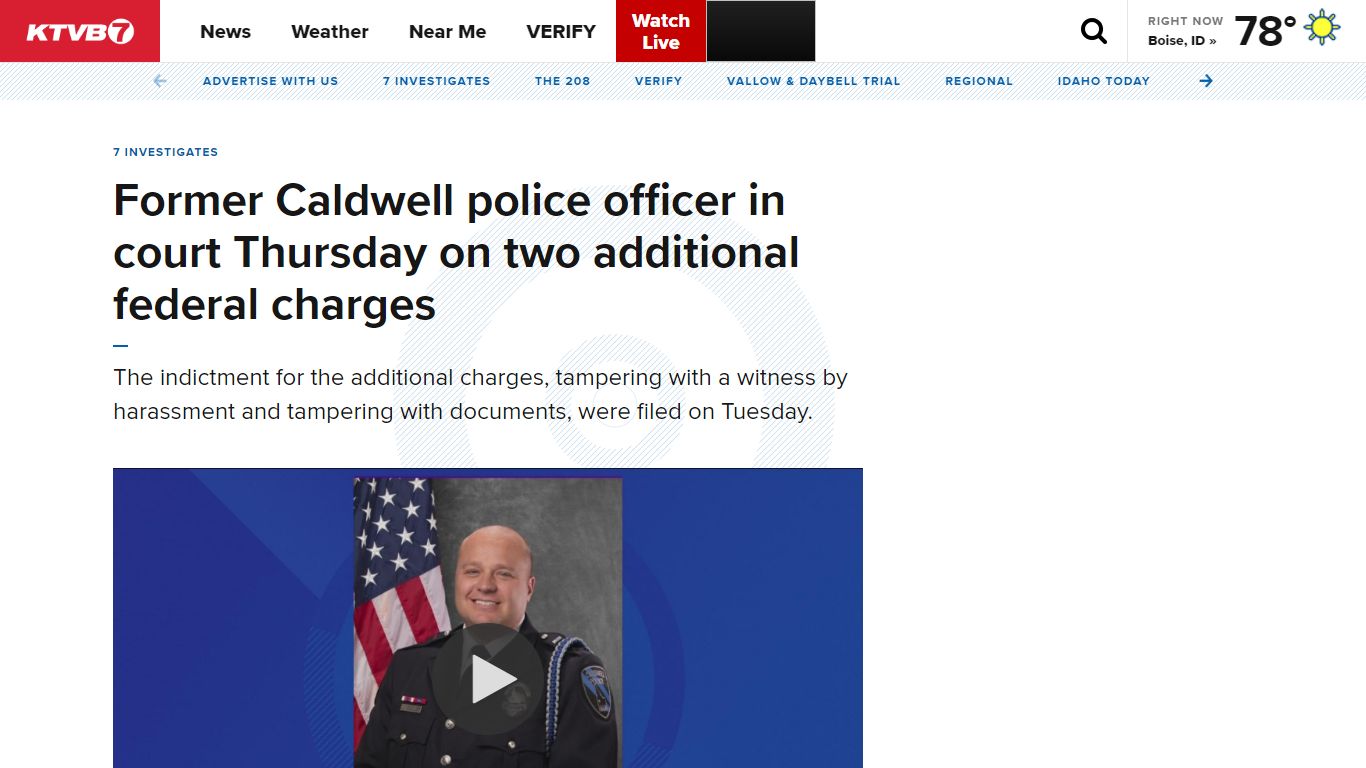 Ex-Caldwell cop indicted on two more federal charges | ktvb.com